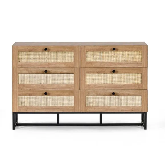 Hollis 6 Drawer Chest, Oak 2