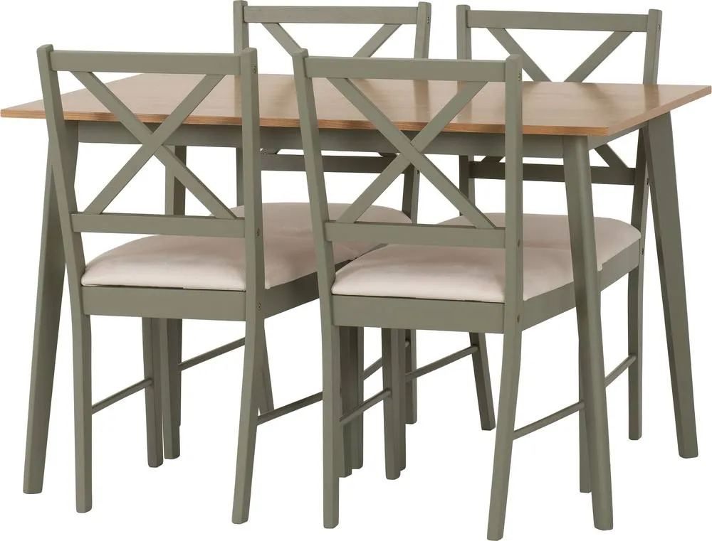 Seconique Balfour 1+4 Dining Set - Sage Green 2
