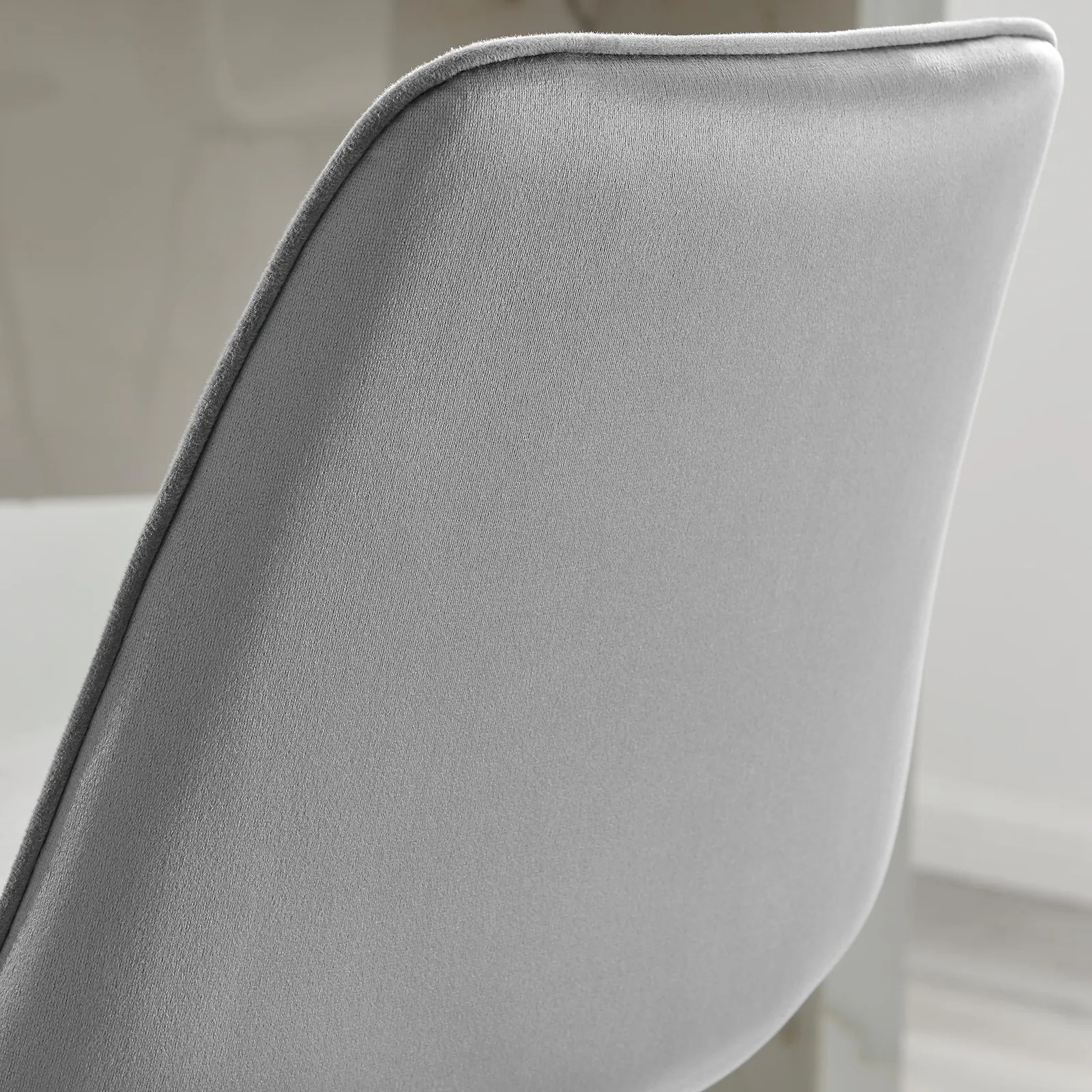 FurnitureboxUK Pesaro Set of 2 Velvet Silver Legs Counter Stools in Grey 4