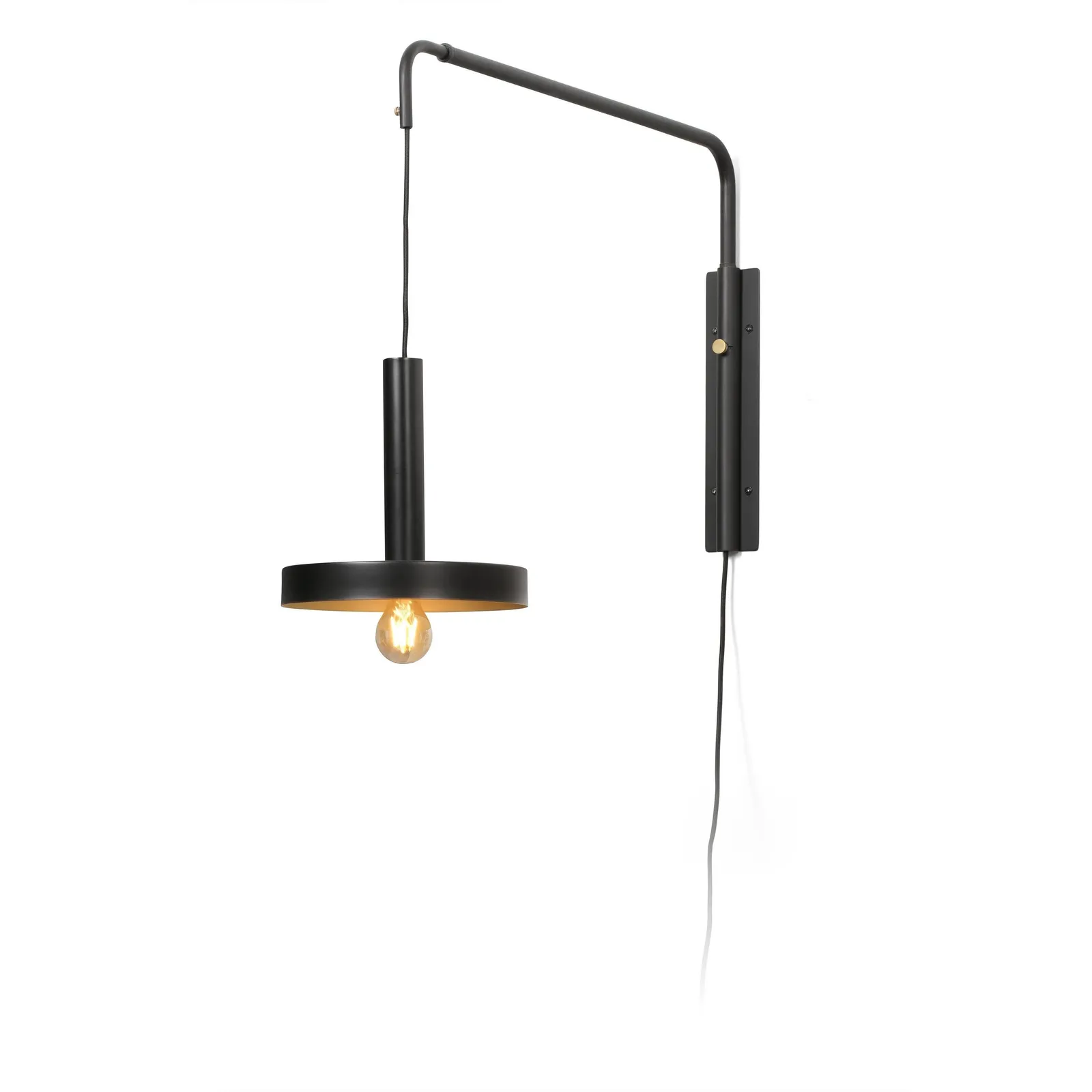 Netlighting Whizz Wall Light Extendable Black Satin Gold 1x E27