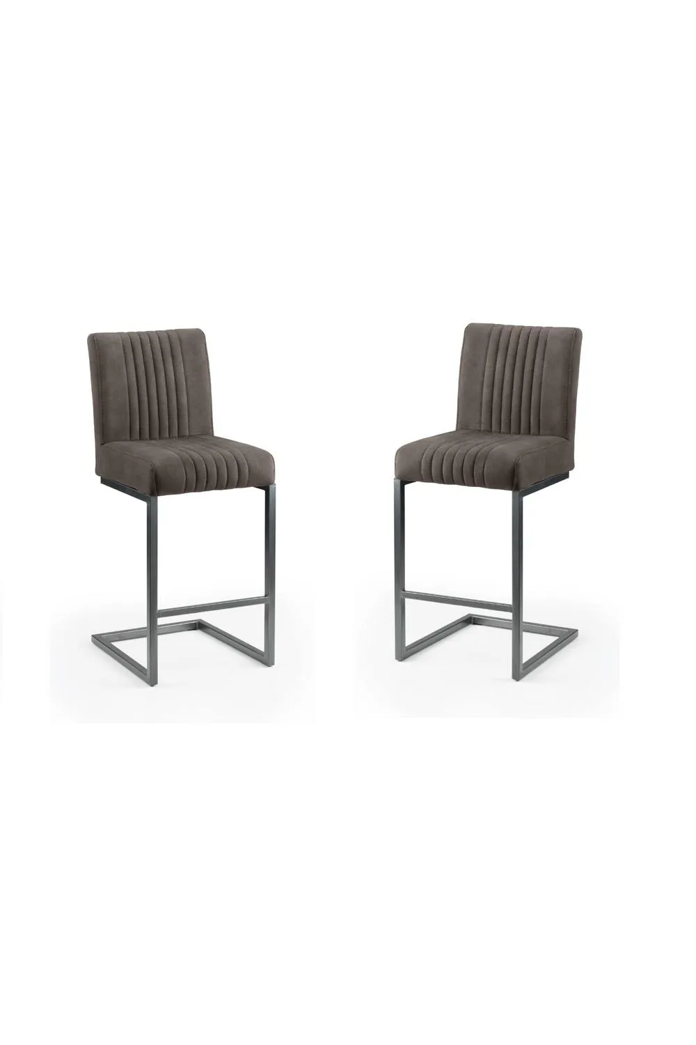 Julian Bowen Brooklyn Upholstered Bar Stool (Set of 2) in Grey 2