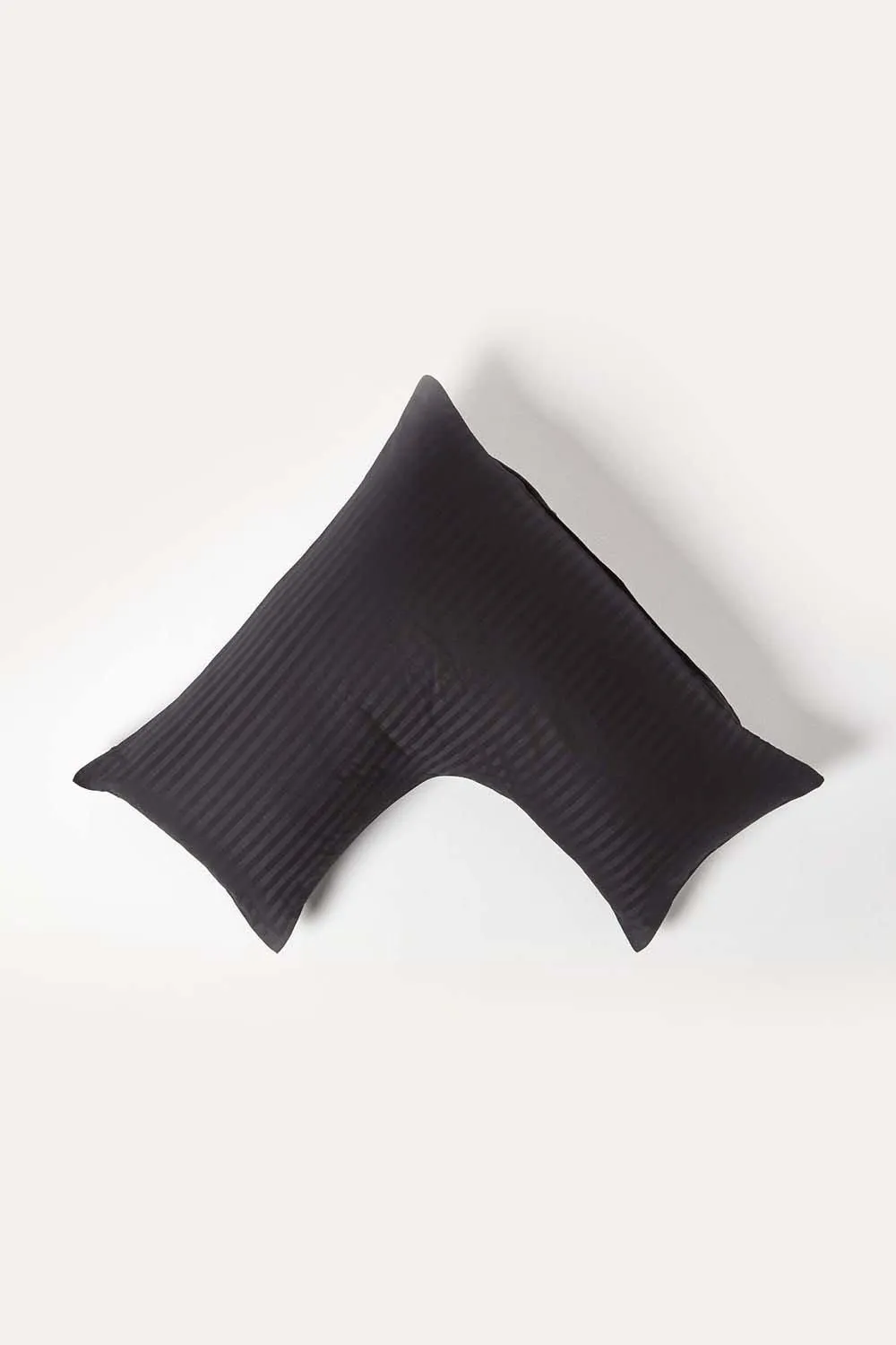 Homescapes Egyptian Cotton Super Soft V Shaped Pillowcase 330 TC in Black