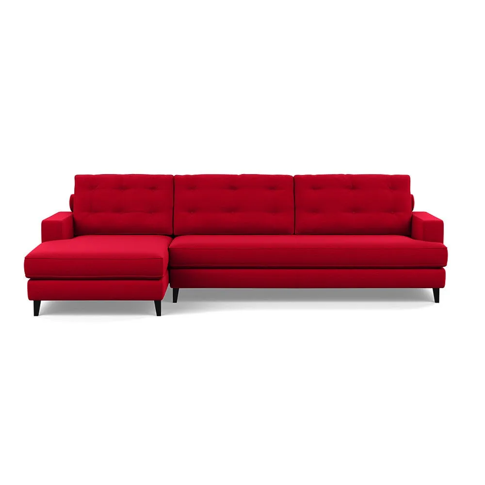 Heal's Mistral Left Hand Corner Sofa Melton Wool Red Oxide Black Feet 1