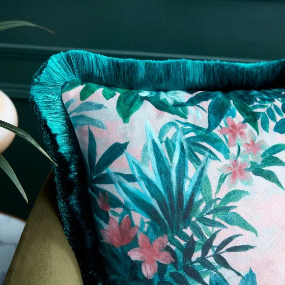 Tropical Fringed Square Cushion Cover 2