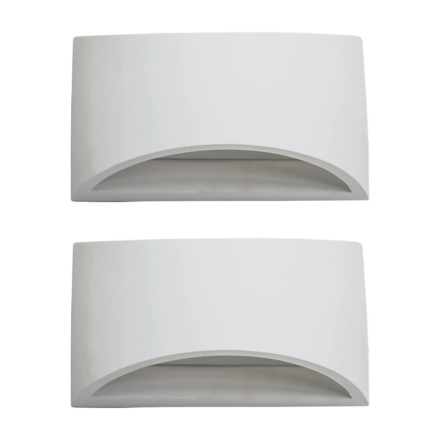 First Choice Lighting Set of 2 Marmo - White G9 Plaster Wall Lights