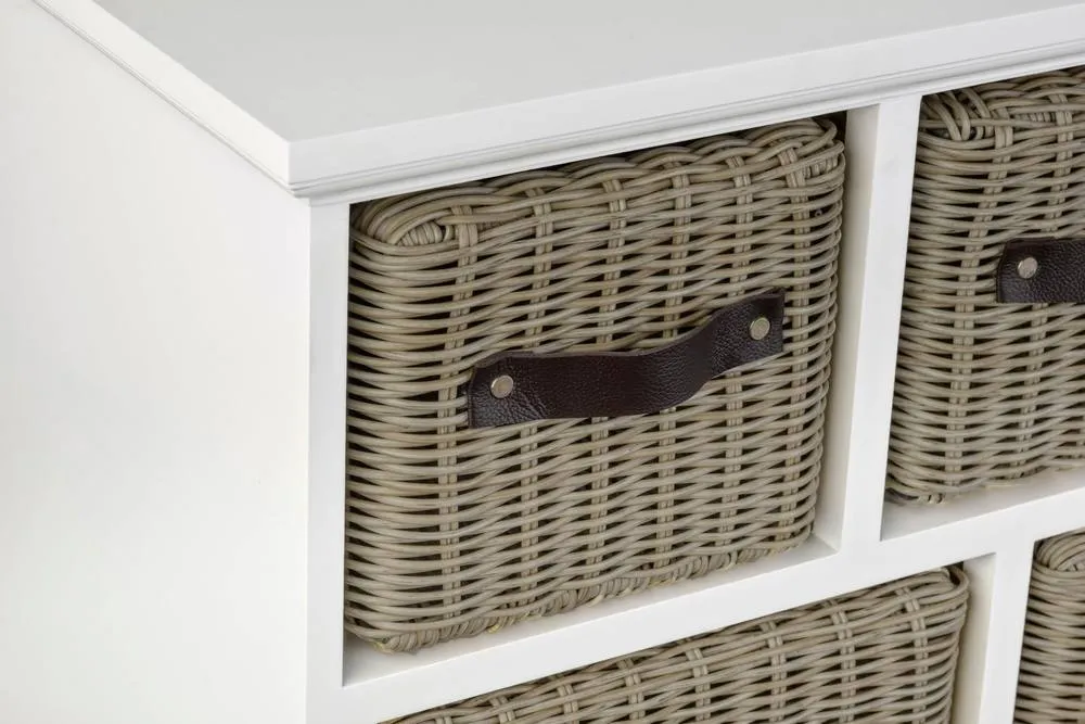 Statement Furniture Tetbury 9 Drawer Storage Unit White with Neutral Extra-Strong Baskets 3