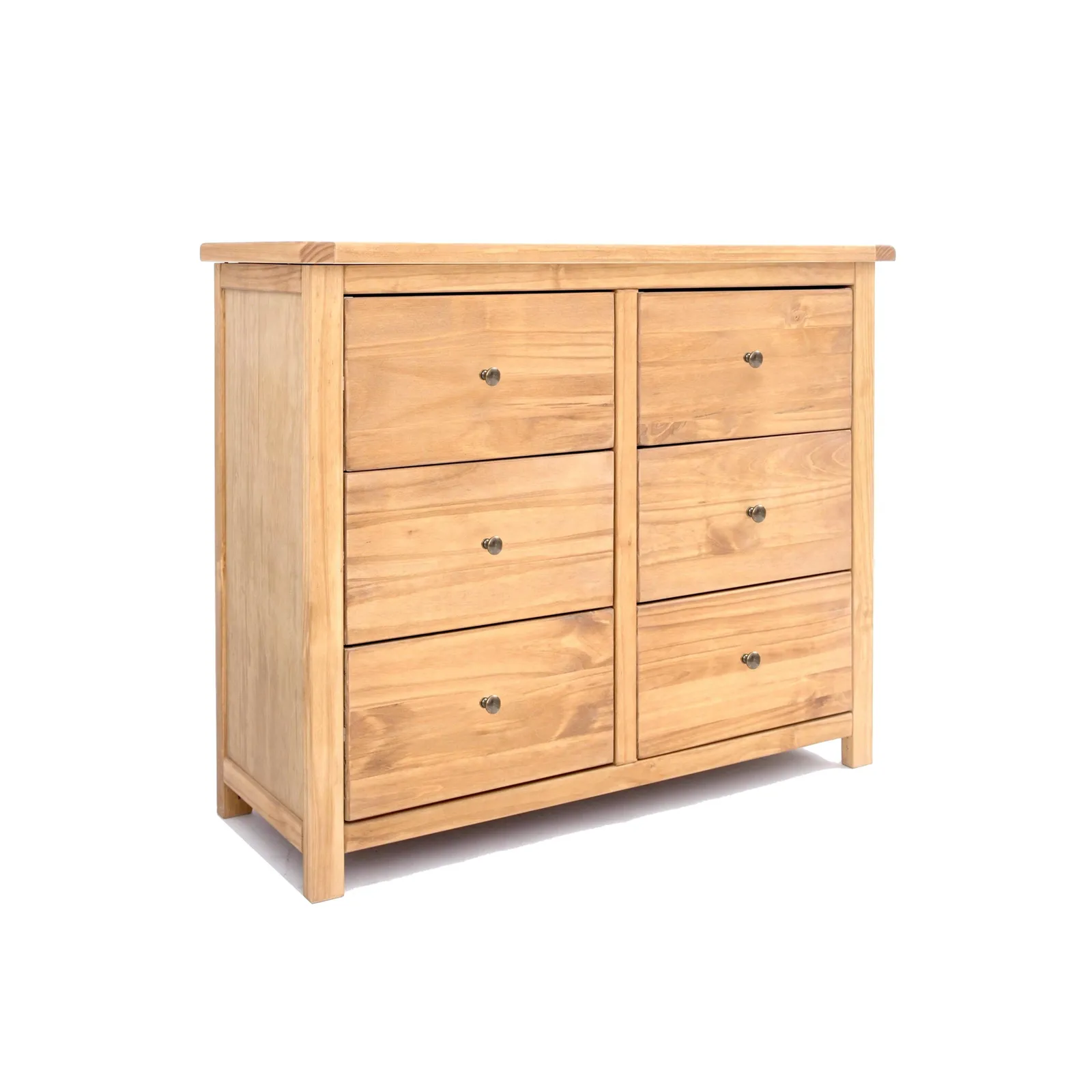 Cabinet Bits Lugo 6 Drawer Chest of Drawers Brass Knob in Light Brown 2