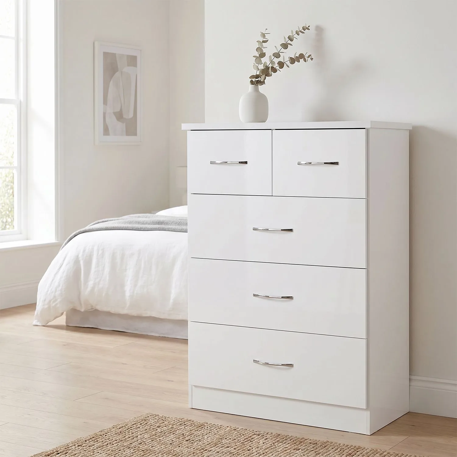 Seconique Nevada 3+2 Drawer Chest in White 1