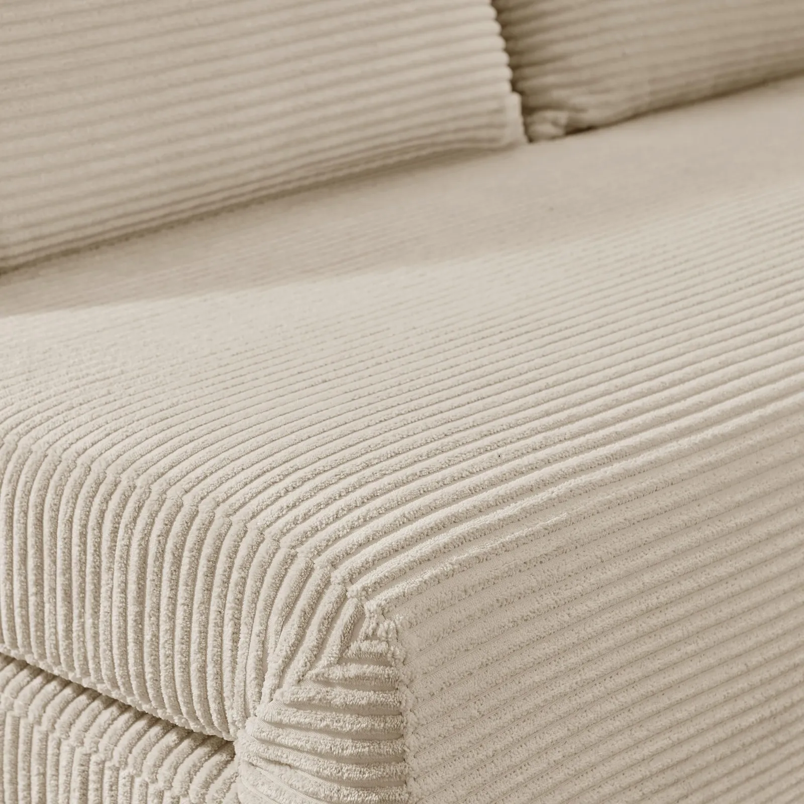 FurnitureboxUK Bobby Cream Jumbo Corduroy Folding Double Sofa Bed 4