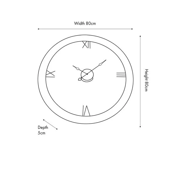 Newborough Burr Wood Effect Open Face Round Wall Clock 6
