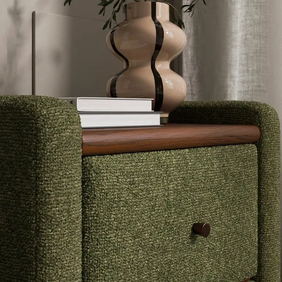 Squidge 2 Drawer Boucle Bedside Table 4