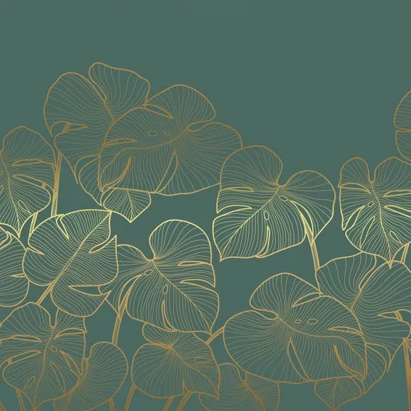 Leaves Mural Emerald Wall Mural 4