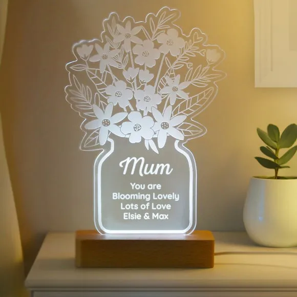 Personalised Flower Vase LED Light Lamp