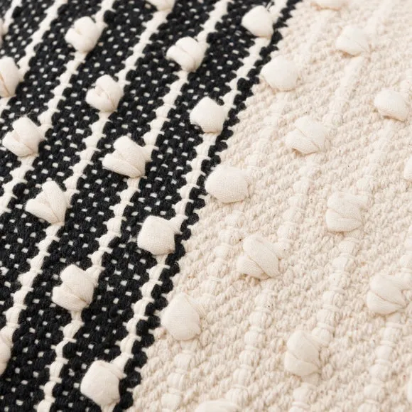 Jersey Bobble Banded Rectangle Cushion 2