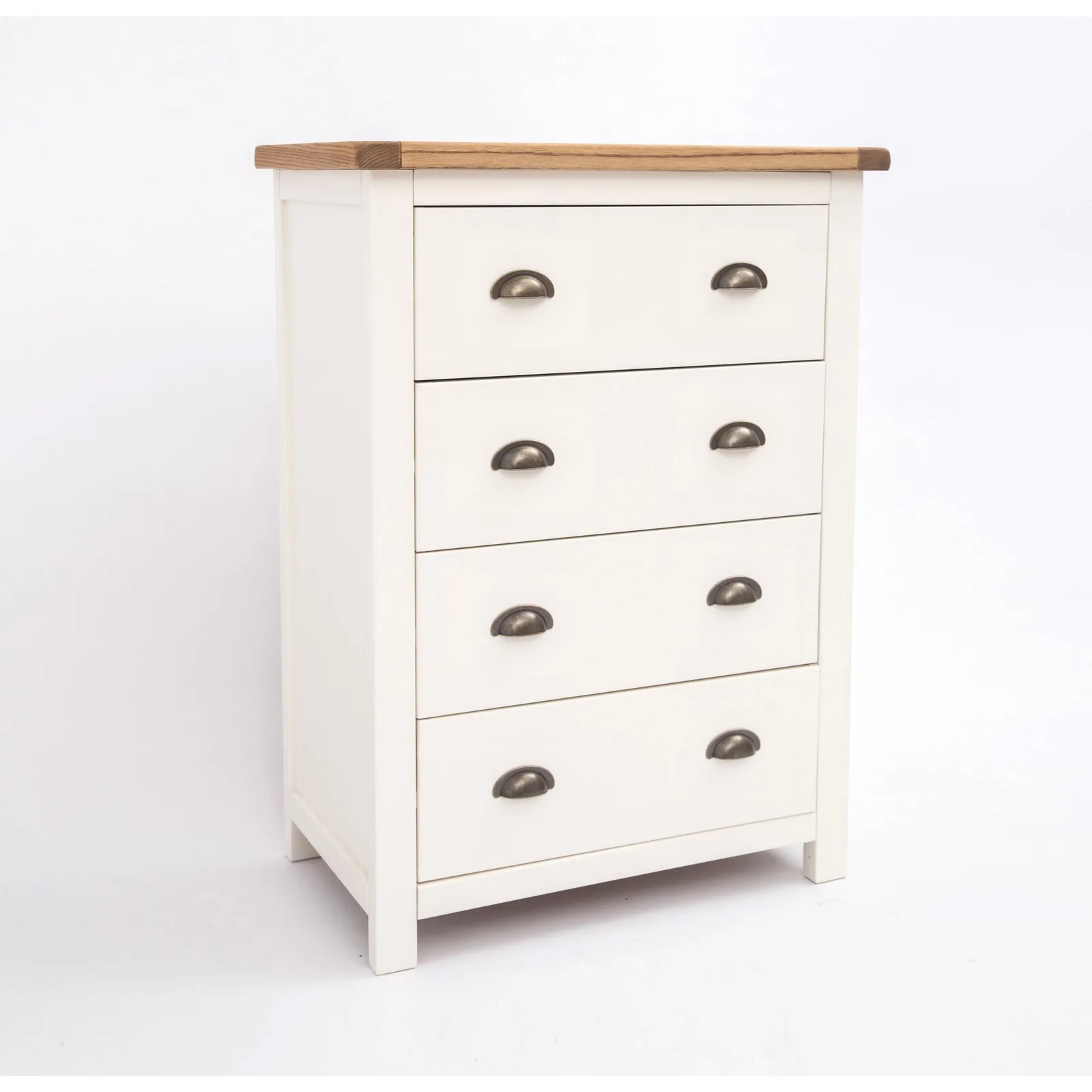 Cabinet Bits Lovere 4 Drawer Chest of Drawers Brass Cup Handle in Off-White 2