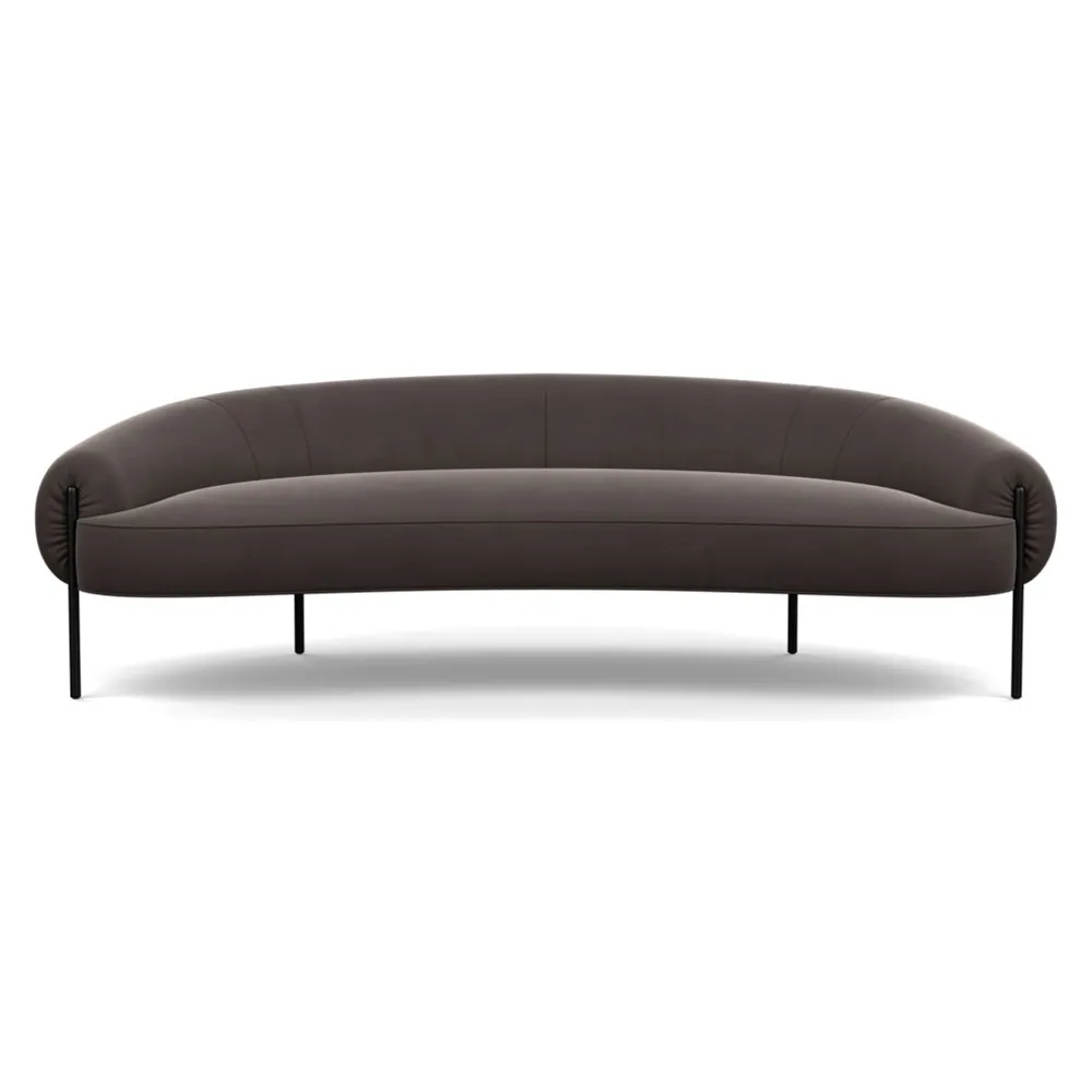 Heal's Isola 3 Seater Sofa Nobilis Velvet Sable Black Feet 1