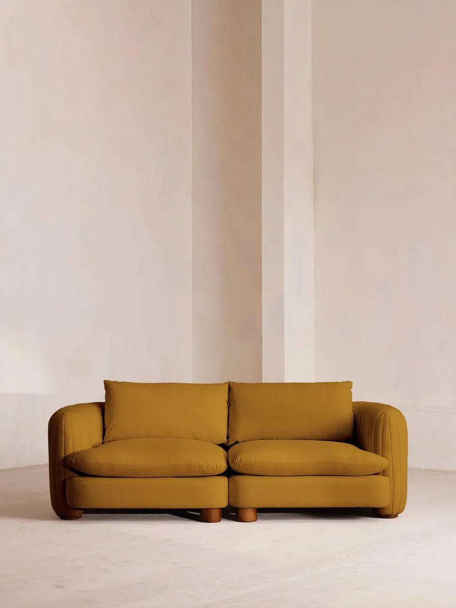 Vivienne Deeper Sit Modular Sofa, Three Seater, Linen, Turmeric