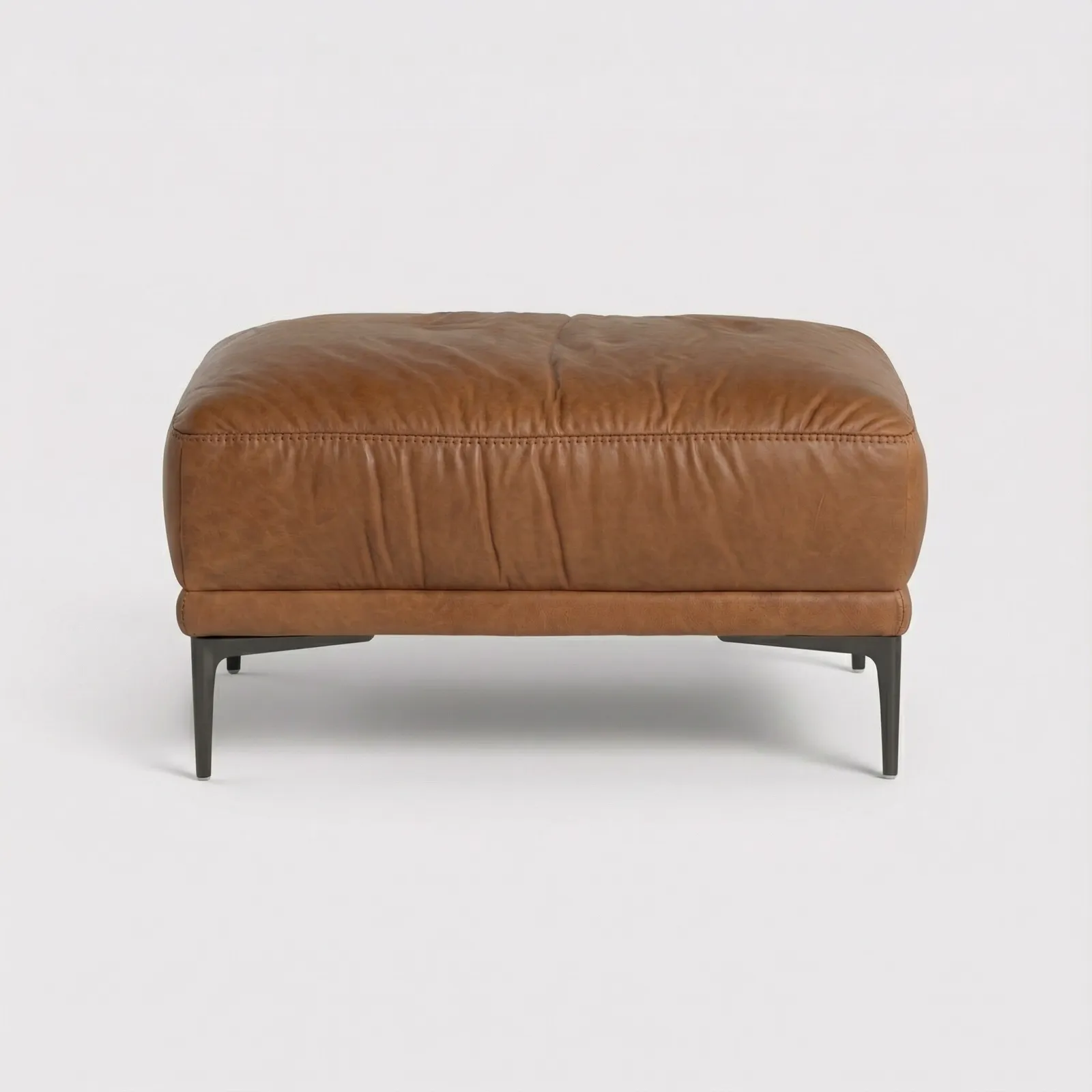 Epping Footstool, Brown Leather | Barker & Stonehouse 3