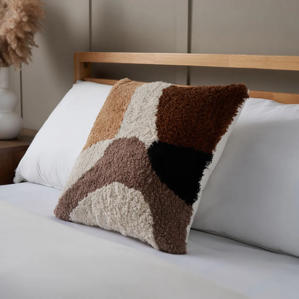 Abstract Tufted Cushion, Natural