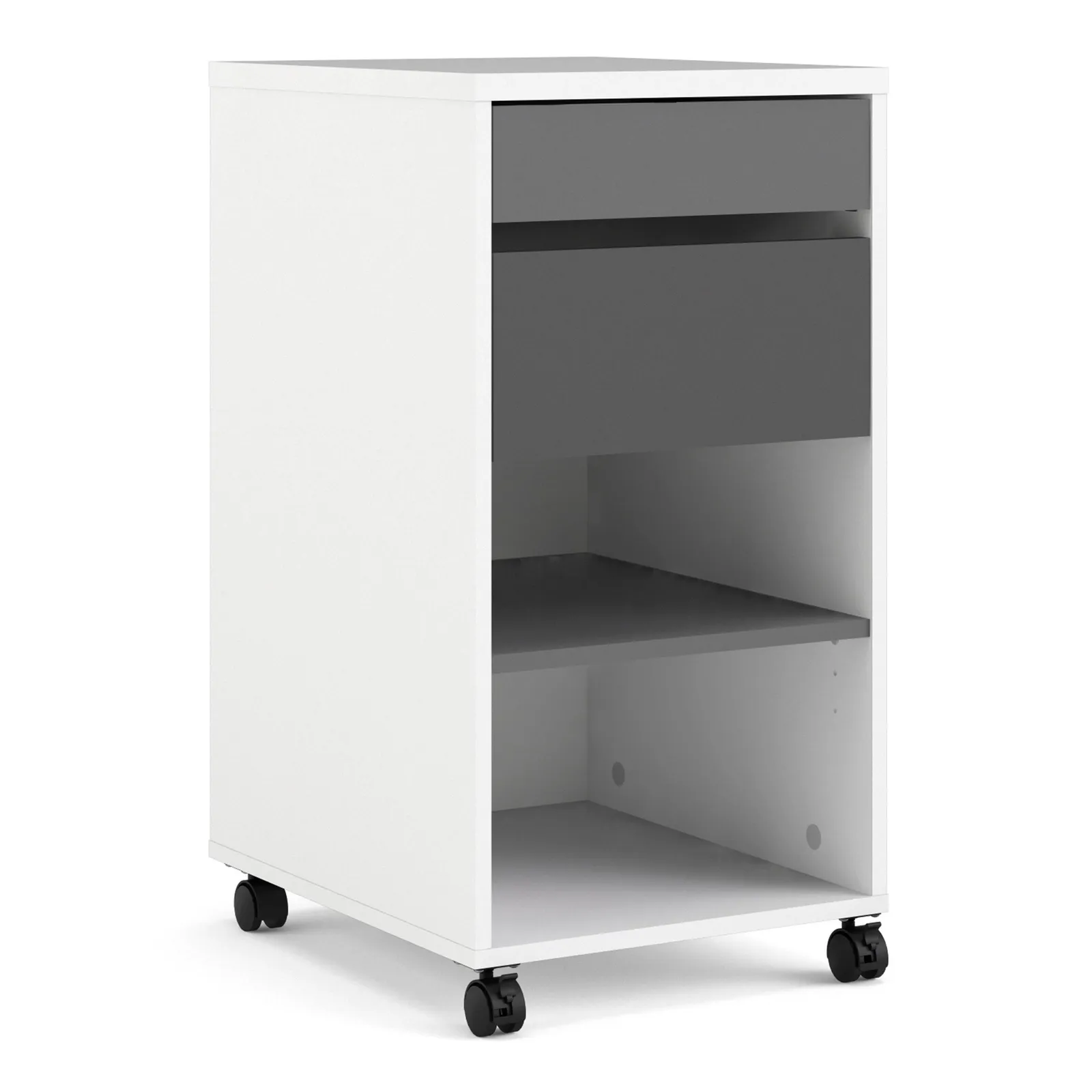 Furniture To Go Function Plus Mobile File Cabinet 2 Drawers 1 shelf in White