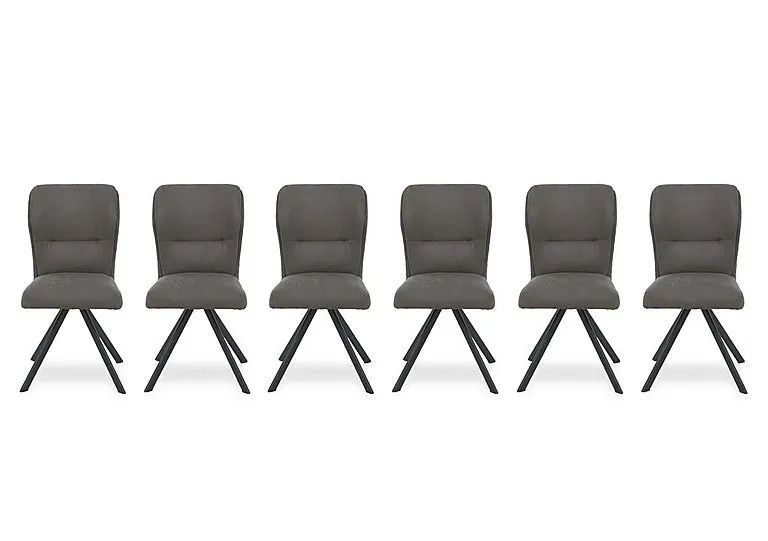 Terra Set of 6 Fabric Swivel Dining Chairs