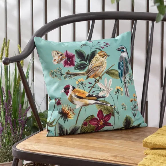 Wylder Nature Midnight Garden Birds Outdoor Cushion