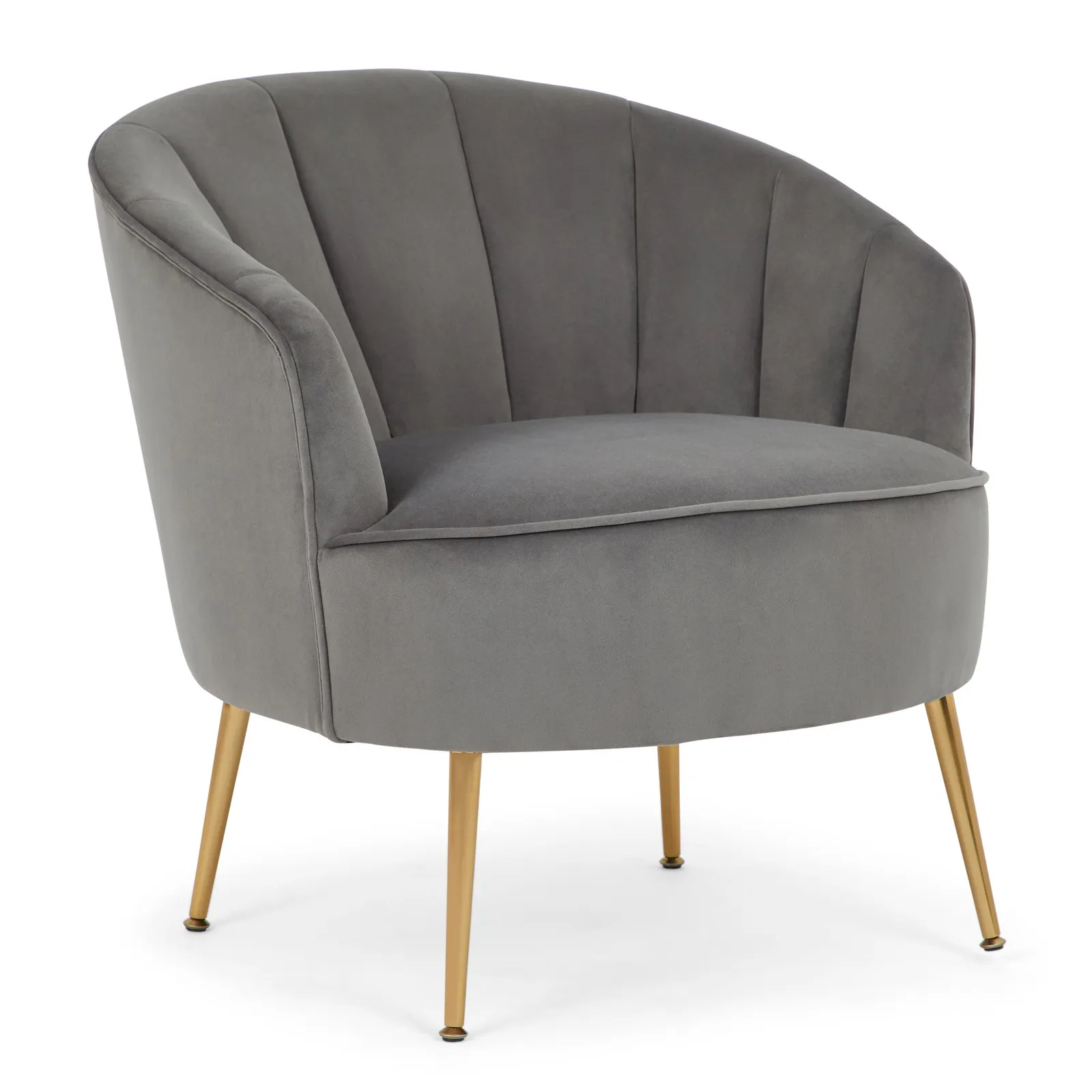 Matilda Velvet Shell Chair Grey