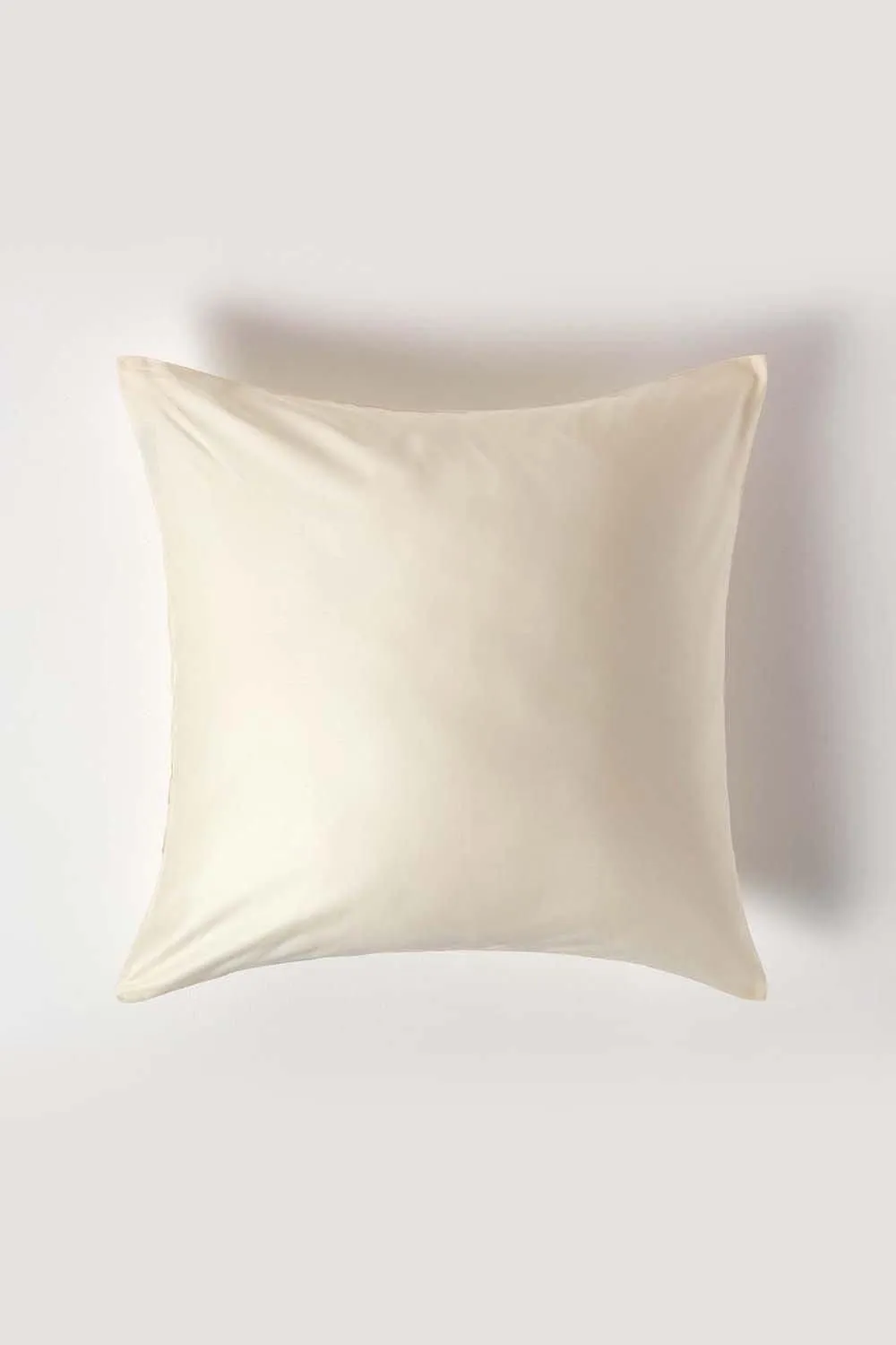 Homescapes Sateen Cotton Continental Pillowcase 400 TC, 60 x 60 cm in Cream 1