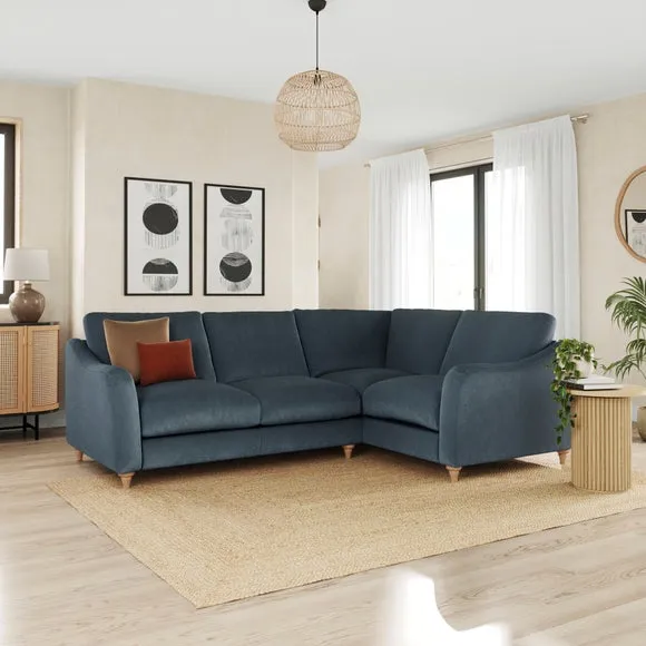 Hattie Matte Plush Velvet Corner Sofa 1
