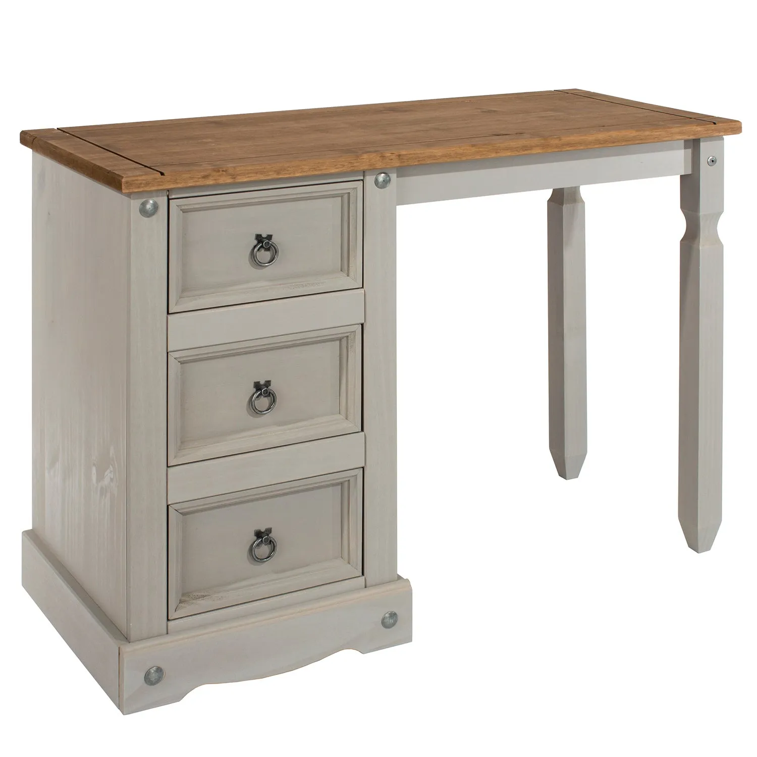 Corona Grey Single Pedestal Dressing Table Grey