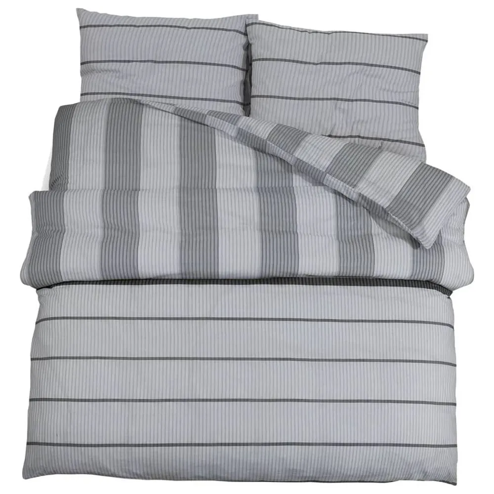 Berkfield Home Duvet Cover Set Grey 200x200 cm Cotton