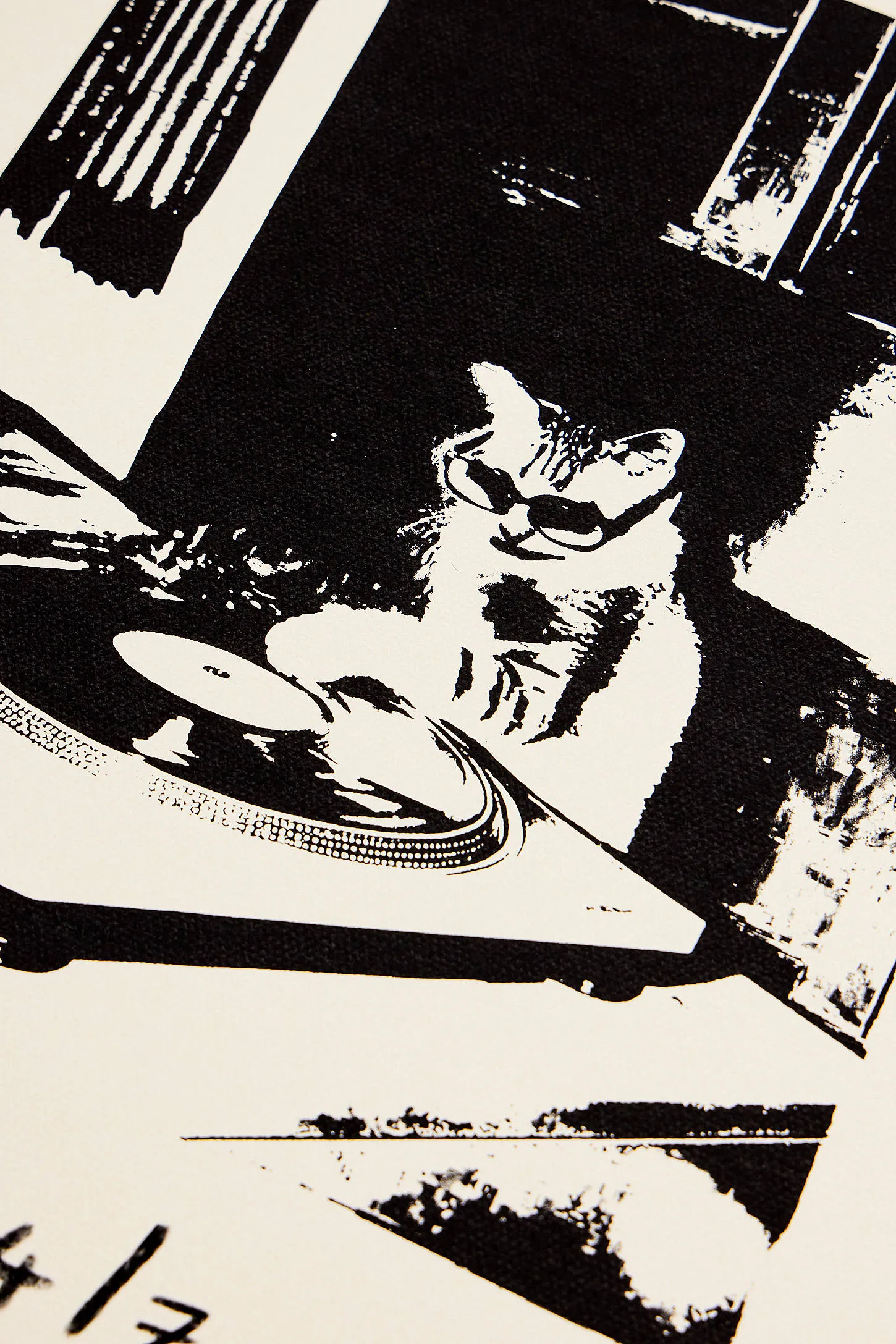 Scratching Records 30x40cm Wall Art Print - Black/White A2 3