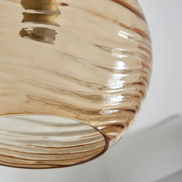 Amber Wave Semi Flush Ceiling Light 3