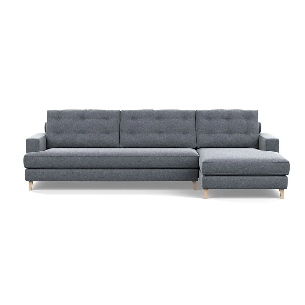 Heal's Mistral Right Hand Facing Corner Sofa Textured Boucle Steel Natural Feet 1
