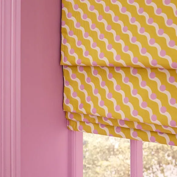 Sophie Robinson Wiggle Dot Diagonal Stripe Blackout Roman Blind 4