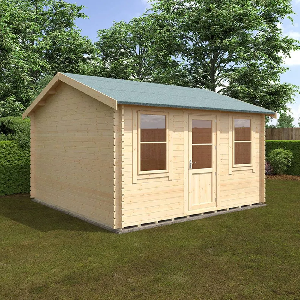Buttercup Farm 14x14w The Skipton Plus 44mm Cabin - L415 x W415 x H293.2 cm in Natural 2