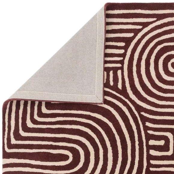 Asiatic Reef Curve Plum Wool Rug 3