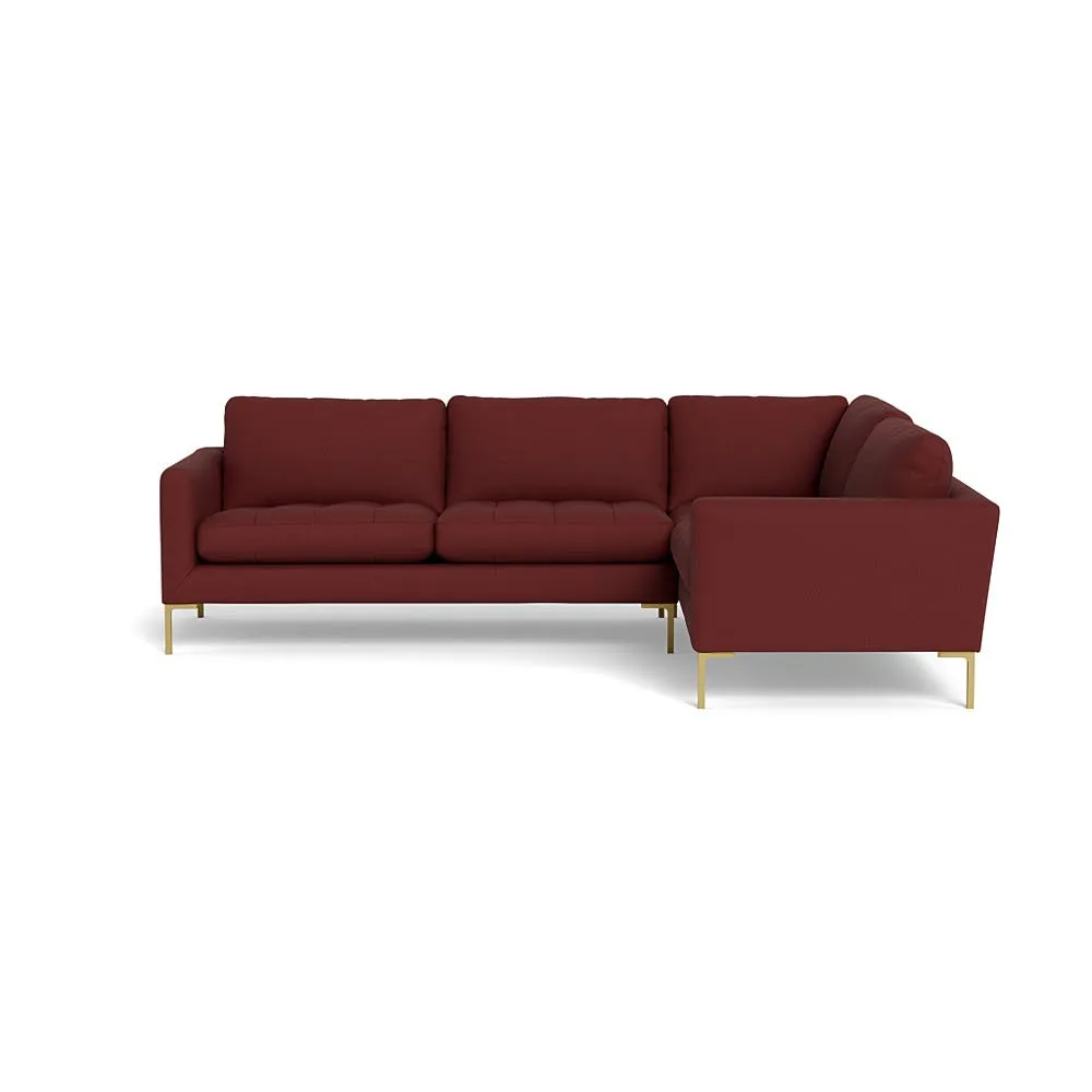 Heal's Eton Right Hand Facing Corner Sofa Capelo Linen-Cotton Etruscan Red Brass Feet 1