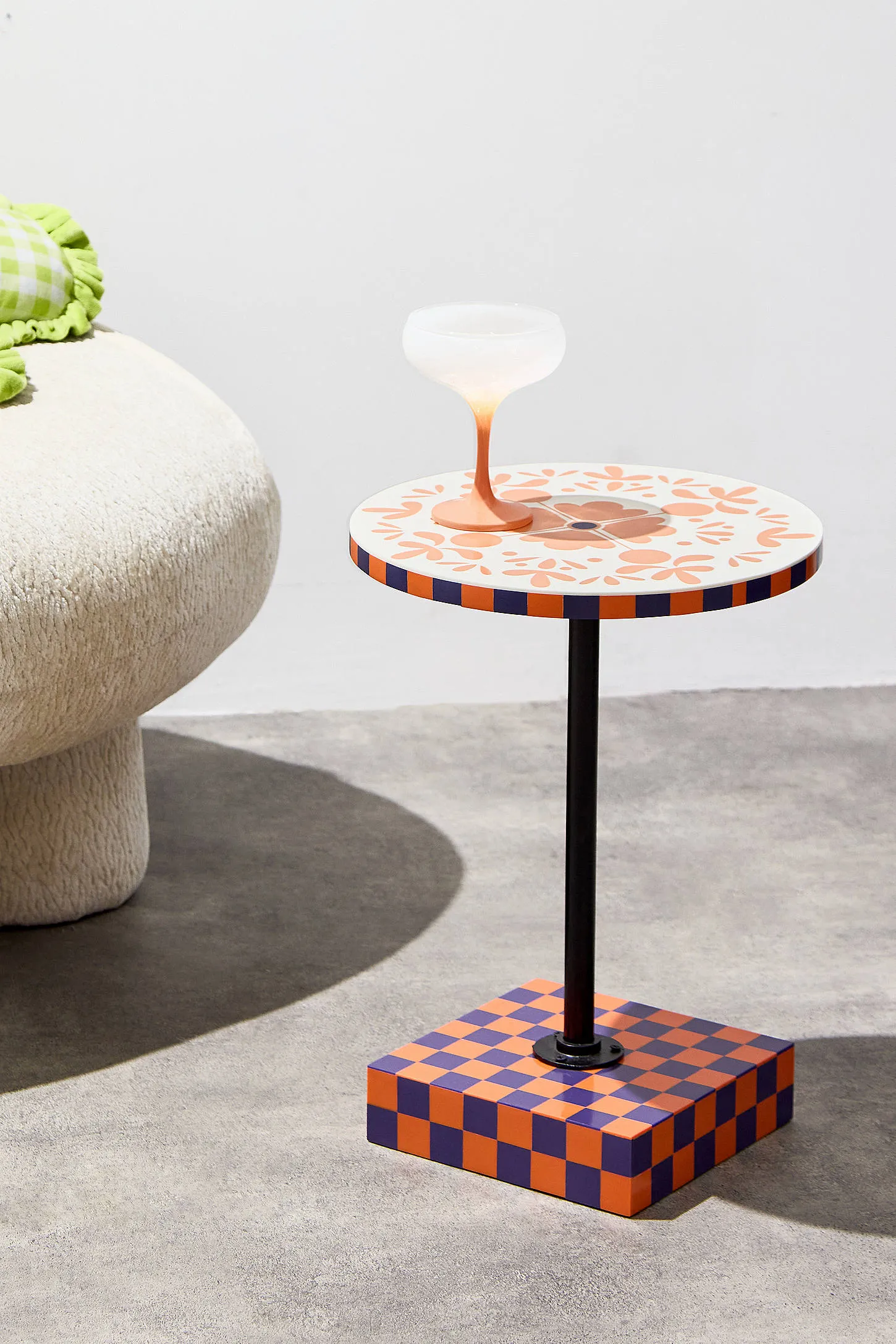Tiled Resin Side Table - Pink
