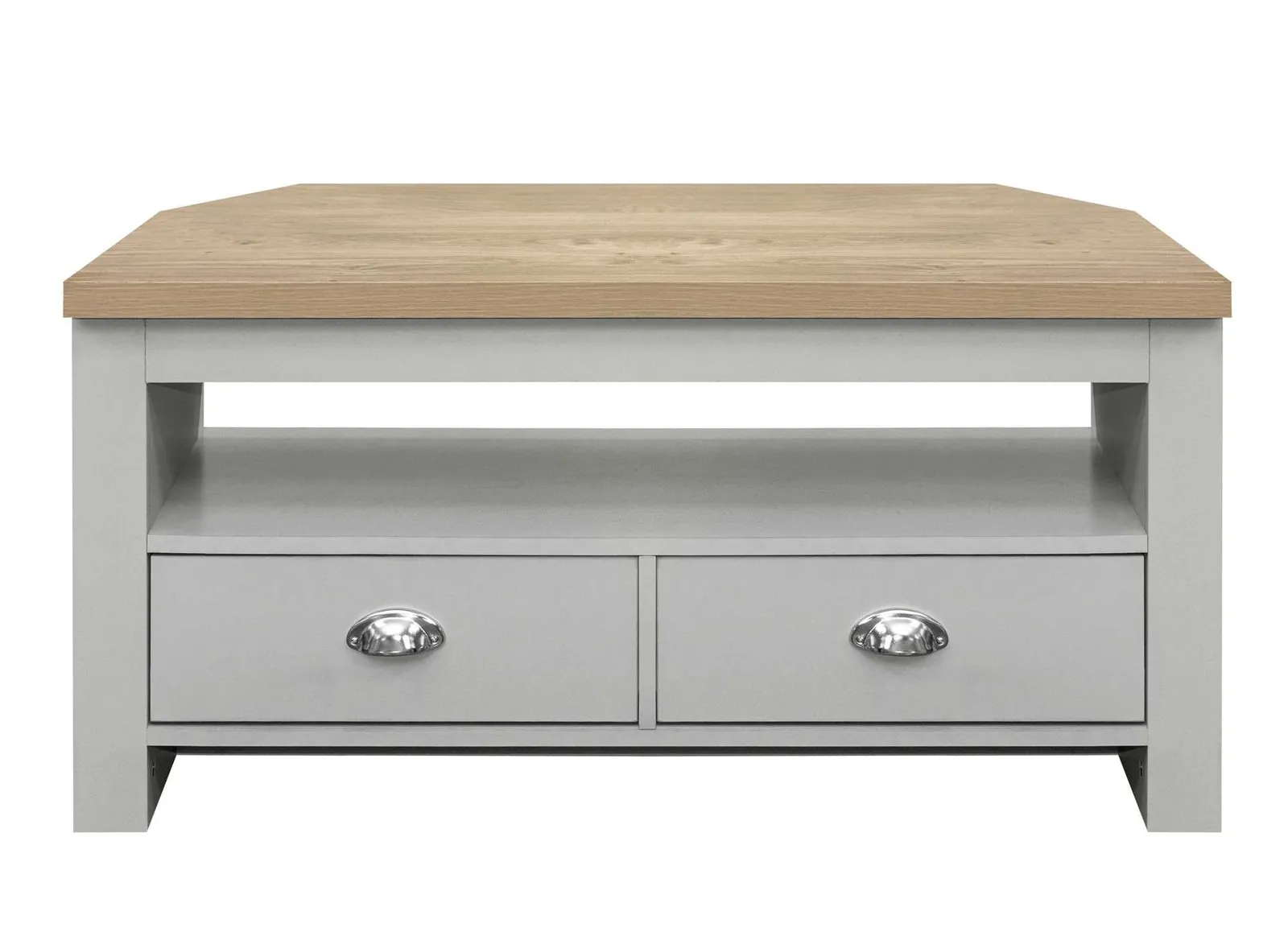 Birlea Corner TV Unit Cream Highgate Entertainment & Oak Farmhouse Shabby Chic in Grey 4