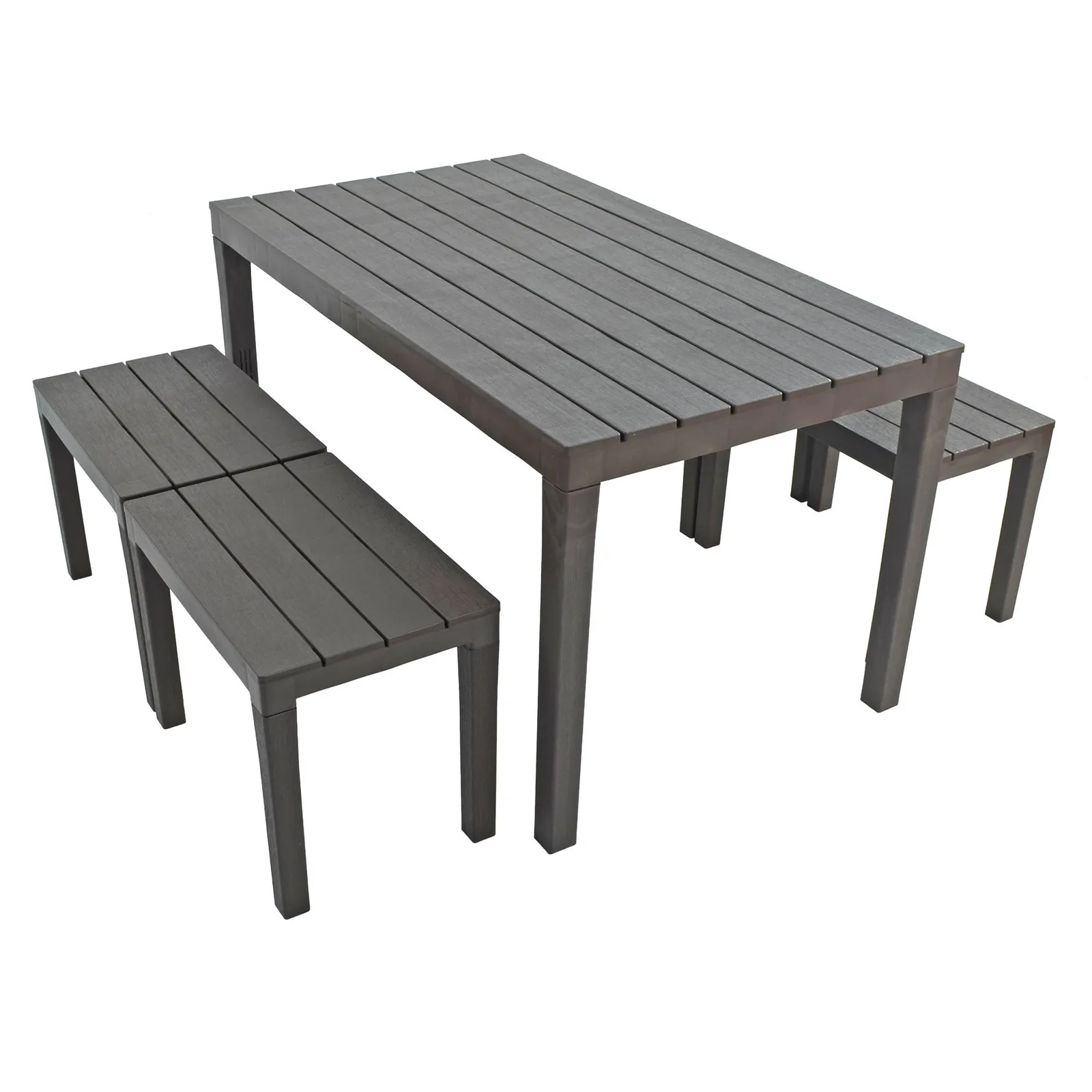 Trabella Roma 4 Seater Bench Rectangular Dining Set Brown