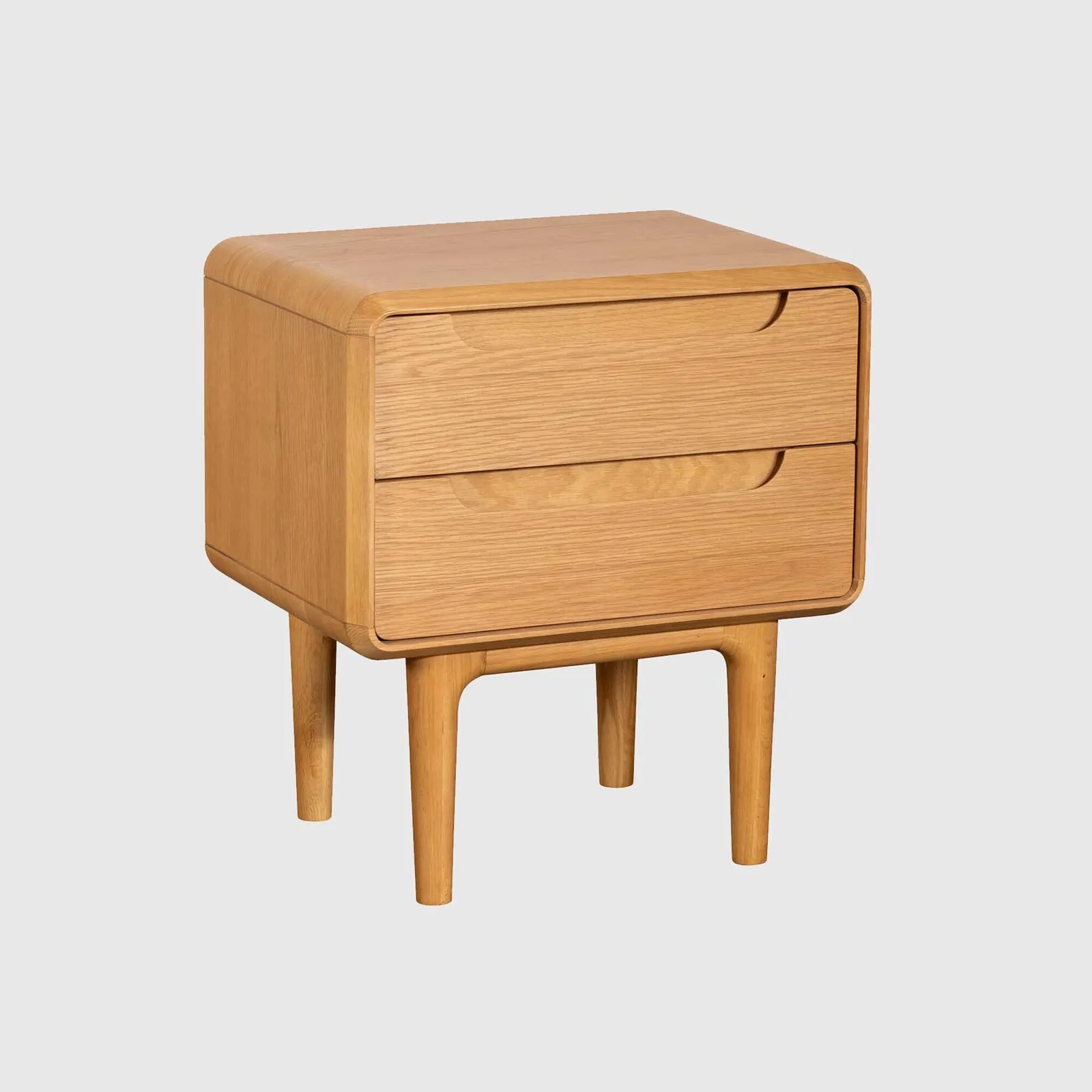Winchester 2 Drawer Bedside Table, Neutral Oak | Barker & Stonehouse