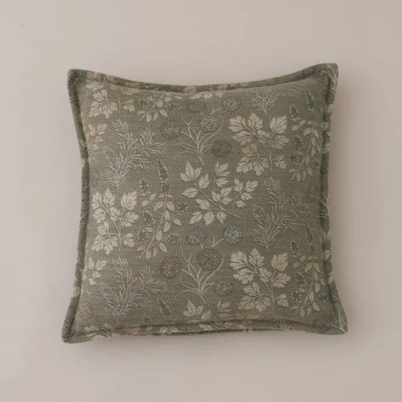 Paisley Olive Green Square Cushion Cover 3