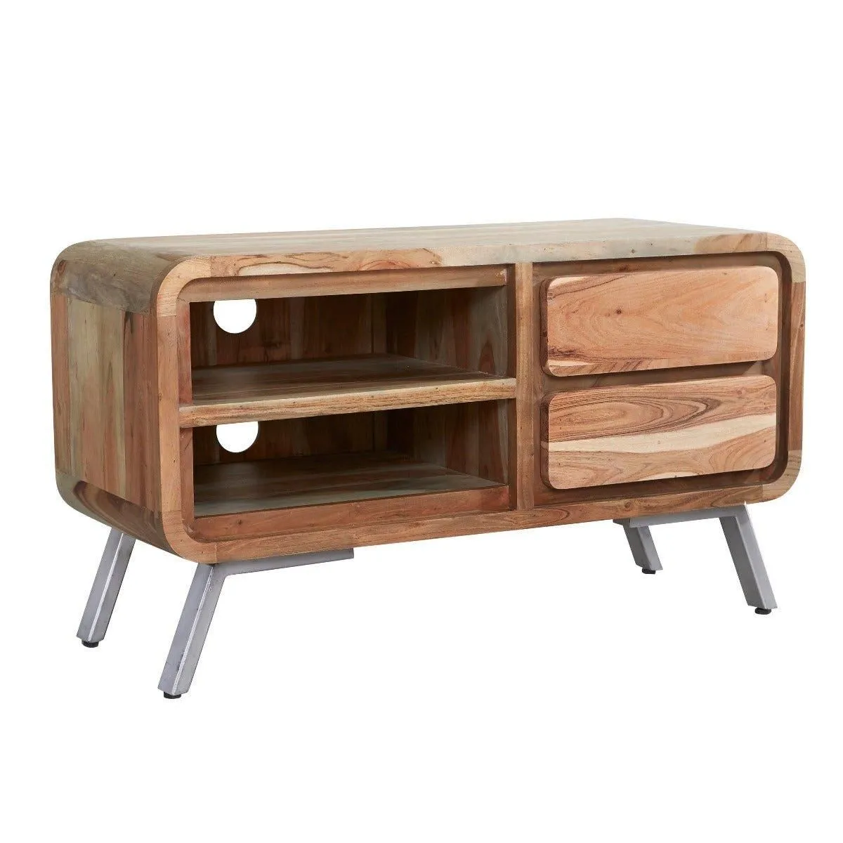 IH Design Daizha Metal & Wood Medium TV Unit in Brown