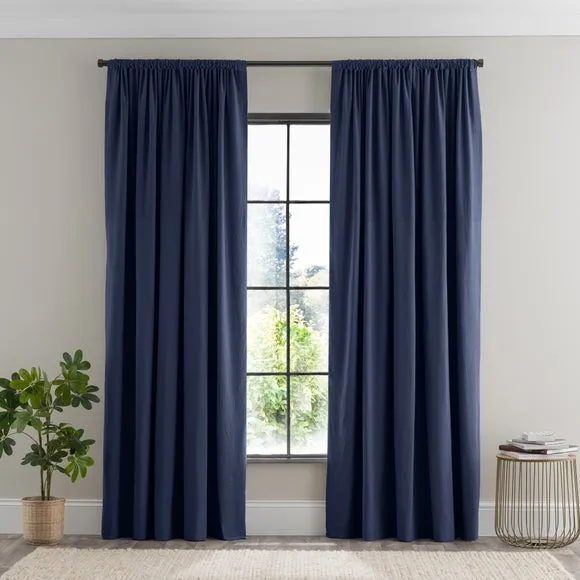 Newston Waffle 100% Cotton Slot Top Curtains 2