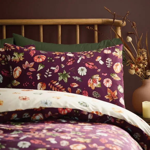 Catherine Lansfield Autumn Pumpkins Polycotton Duvet Cover & Pillowcase Set 2