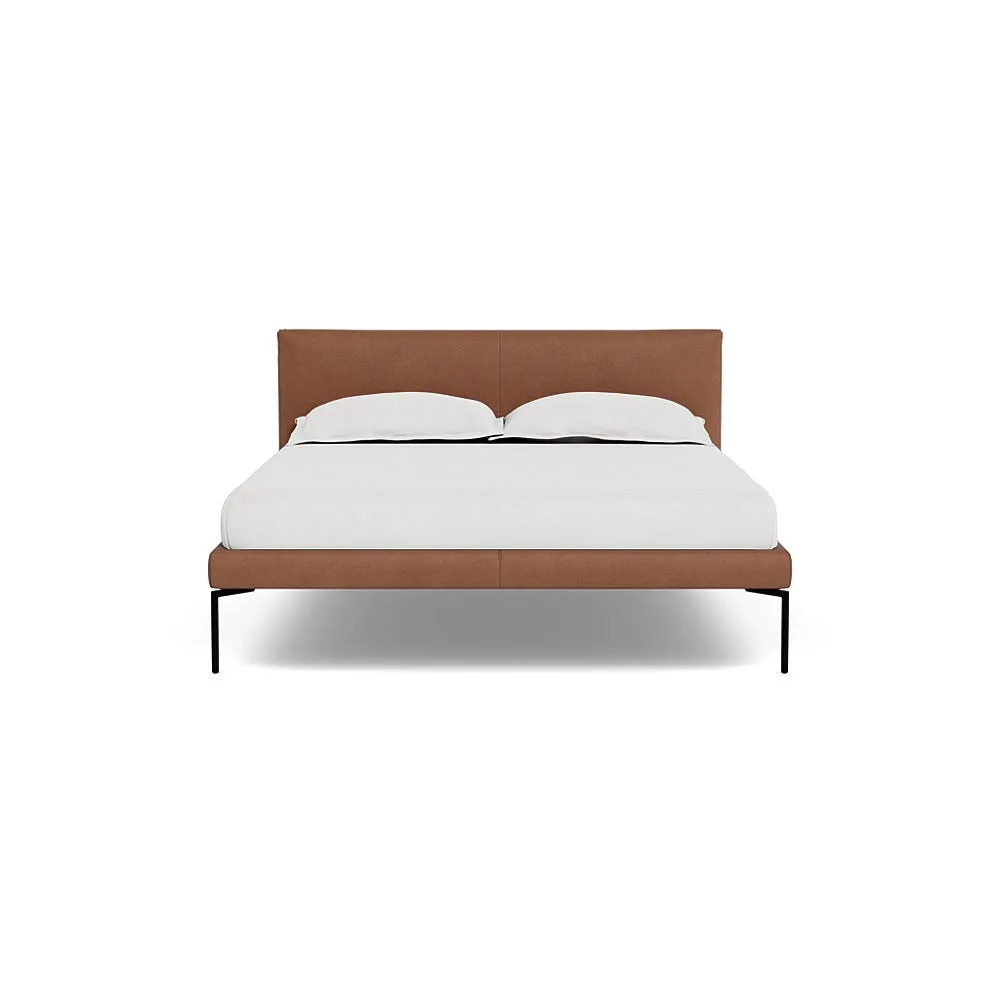 Heal's Matera Bed Double Siena Cotton Clay Black Feet