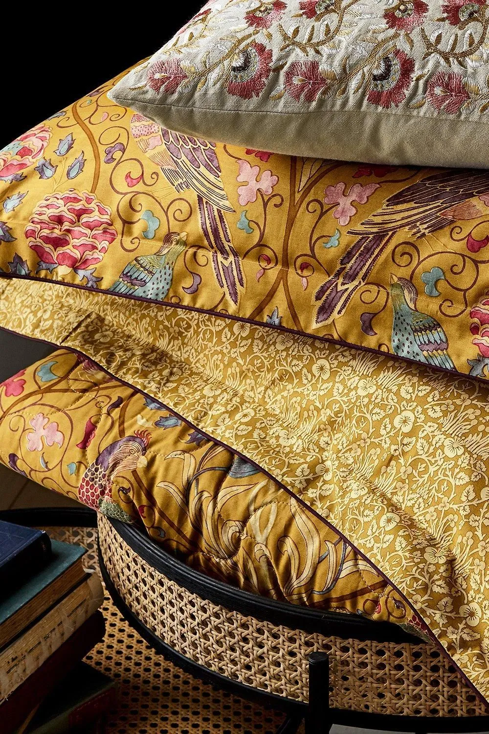 Morris & Co 'Seasons By May' Cotton Percale Duvet Cover Set in Mustard 4