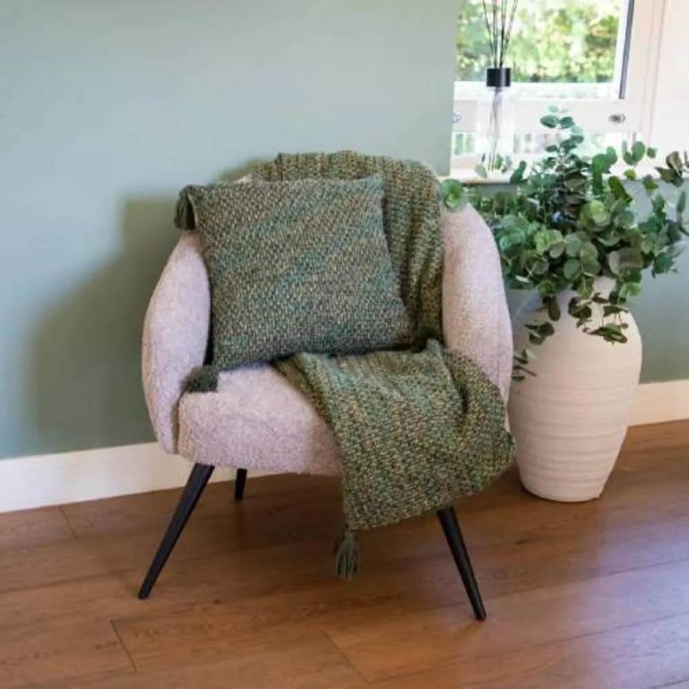 Madison & Mayfair Olive Green Tassel Cushion