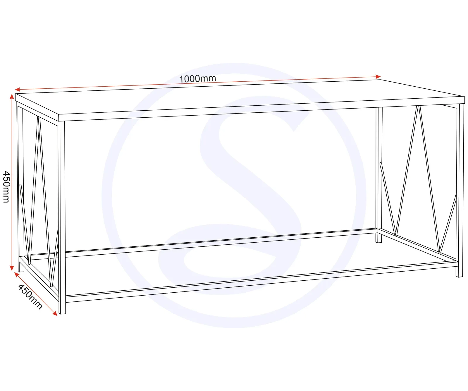 Seconique Athens Rectangular Coffee Table in Dark Grey 6